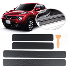 4Pcs Universal Car Stickers Car Door Sill Scuff Carbon Fiber Stickers Anti Scratch Pedal Protect Accessories 2024 - buy cheap