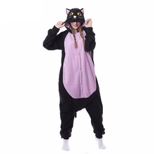 Kigurumi-Pijama de una pieza con diseño de Animal para adultos, ropa de dormir de invierno con diseño de gato de medianoche, para Cosplay 2024 - compra barato