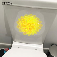 ZTTZDY 21.6*18.4CM Yellow Fluorescent Flower Creative Home Living Room Decor Wall Toilet Sticker Decal T2-0624 2024 - buy cheap