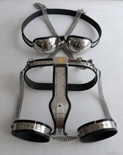 7pcs/set Stainless steel female chastity belt sex bdsm bondage restraints slave,(collar+bra+hadcuffs+chastity belt+.....) 2024 - buy cheap