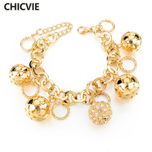 CHICVIE Gold Color Chain & Link Bracelets & Bangles Hollow Ball Crystal Bracelets For Women Fine Jewelry Accessories SBR160023 2024 - buy cheap