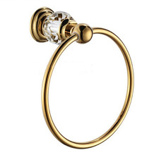 Бесплатная доставка Новое кольцо для полотенца с золотым покрытием и кристаллами 2024 - купить недорого