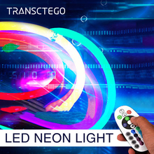 Tira de luz neon rgb flexível, 5 metros, led, luz neon 120 leds/m à prova d'água, lâmpadas com corda 2835 para decoração de jardim e casa