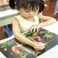 Qualidade superior 10 folha 16k papel de pintura crianças brinquedo presente colorido arte do risco brinquedos de desenho mágico 2024 - compre barato