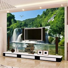 Beibehang paisaje personalizable 3D cascada foto papel tapiz Sala sofá TV papeles pintados de fondo para pared papel de pared 3 d 2024 - compra barato