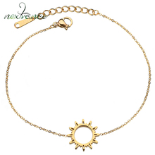 Nextvance Sun Flower Pendant Bracelet Stainless Steel Simple Charm Bracelets for Girls Gift Pulseira Feminina 2024 - buy cheap