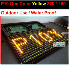 monochrome p10 one color yellow outdoor led module,320*160 32*16  hub12,water proof,10mm yellow color outdoor led panel 2024 - buy cheap