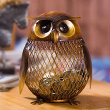 Tooarts Owl Shaped Figurine Piggy Bank Money Box Metal Figurine Coin Box Saving Box Home Decor Decoration Crafts Gift For Kids 2024 - buy cheap