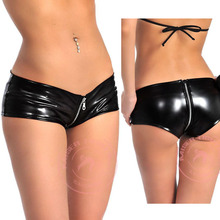 Plus Size Pole Dance Booty Shorts Black Latex Leahter Shorts Women Zipper Crotch Open Butt Hot Short Pantalon Corto Mini Short 2024 - buy cheap