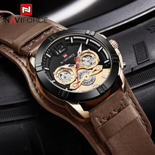 NAVIFORCE Men Analog Quartz Watches Fashion Luxury Business Watch Men Leather Waterproof Wristwatch Male Clock Relogio Masculino 2024 - buy cheap