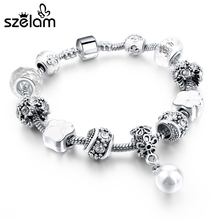 Модные серебряные браслеты и обручи в европейском стиле со стандартным браслетом для женщин Pulseira SBR160043 2024 - купить недорого
