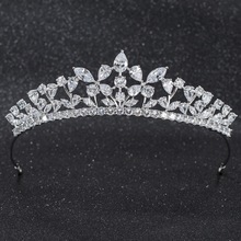 2019 New Crystals CZ Cubic Zirconia Wedding Bridal Tiara Diadem Crown Women Prom Hair Jewelry Accessories CH10262 2024 - buy cheap