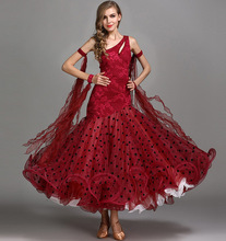 Standard Ballroom Dance Dresses New Desigh High Quality One Shoulder Waltz Dancing Skirt Red Ballroom Competition Dance Dress 2024 - buy cheap