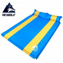 Hewolf Outdoor Double Persons Camping Mat Automatic Inflatable Splicing Mat Widening Thickening Dampproof Tent Mat With Pillows 2024 - buy cheap