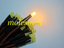 Free shipping 50pcs 3mm 24v diffused yellow LED Lamp Light Set Pre-Wired 3mm 24V DC Wired 2024 - buy cheap