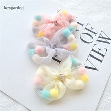 Kewgarden Handmade Hair Gauze Ball Bowknot Material Baby Girl Hair Pins Hairbow Headband Accessories 5*9cm 4Pcs / Set 2024 - buy cheap