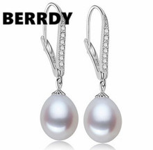 Pendientes de perlas de agua dulce de 8-9mm, joyería de perlas de moda, diseño único, 3 colores 2024 - compra barato