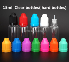 Botellas de almacenamiento PET transparentes, 100 unids/lote, 15ml, con tapa a prueba de niños y puntas finas para e-liquid, botellas de tinta vacías 2024 - compra barato