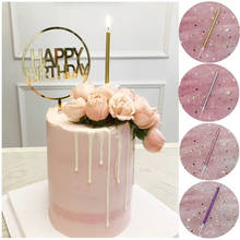 1Pc Creative Gold Silver Pencil Shape Cake Candle Decor Kids Adult Birthday Cake Topper Celebration Wedding Party Cake Supplies 2024 - buy cheap