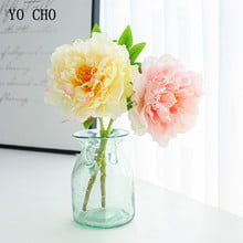 YO CHO 15cm Big Peonies Artificial Flowers Rose Pink Silk Flowers Bouquet Artificial Peonies for Decoration Wedding Fake Flowers 2024 - buy cheap