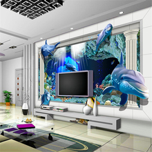 Beibehang mundo submarino 3d estereoscópico HD telón de fondo como de TV papel sala de estar papel de pared mural 3d papel tapiz murales de fotos 2024 - compra barato