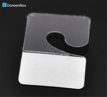100PCs Caixa de Doreen Jóias Hanging Exibição Cartões de Cartão de Plástico Transparente com Adesivo Pendurar 4.2x2.7cm / 4.1x3.2cm Atacado 2024 - compre barato