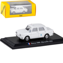 Modelo de coche de aleación de Metal, escala 1:43, clásico, SIMCA 1000, Marseille 1962, Taxi, vehículos fundidos a presión, colección de juguetes con cubierta 2024 - compra barato