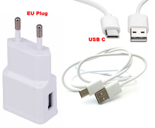 Зарядное устройство 2A EU для США и USB-кабель типа C для Sony Xperia L1/XZ Compact,Meizu MX6,ZTE Zmax Pro,Asus Zenfone 5 ZE620KL 2024 - купить недорого
