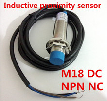 China cylinder non-flush type sensor M18 proximity inductive switch NPN NC normally close DC 3 wire, distance 8mm metal sensor 2024 - buy cheap