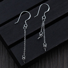 100% 925 Sterling Silver Tassel Earring Hooks With Beads End Cap Handmade Craft Women Earring Earbobs DIY Fine Jewelry Making 2024 - buy cheap