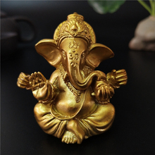 Gold Lord Ganesha Buddha Statue Elephant God Sculptures Ganesh Figurines Man-made Stone Home Garden Buddha Decoration Statues 2024 - купить недорого