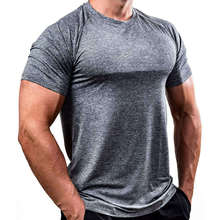 Camiseta deportiva para correr para hombre, Camisa ajustada de secado rápido, superelástica, para entrenamiento de Fitness y gimnasio, ropa para trotar y Crossfit 2024 - compra barato