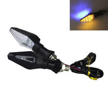 2Pcs/1 lot Motorcycle LED Turn Signal Light High quality 12 Led Indicator Light Dual Color Blue&Amber Blinker Light 2024 - buy cheap