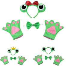 Halloween children adult animal Frog Prince and princess three pieces birthday party set headband hairband gloves bow tie 2024 - buy cheap