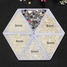 500pc/lots 3mm/4mm/5mm/6mm/8mm Flatback Plastic Acrylic Rhinestone ABS Half Round Pearl Beads For Jewelry Craft Making Accessory 2024 - buy cheap