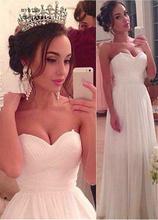 Beach Vestido De Noiva 2022 Cheap Wedding Dresses Sweetheart Floor Length Chiffon Boho Dubai Arabic Wedding Gown Bridal Dresses 2024 - buy cheap