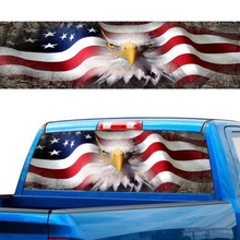 2019 New 65" x 22" American Flag Eagle Rear Window Tint Graphic Decal Wrap Back Truck Tailgate For Most Pick Up Trucks 2024 - buy cheap