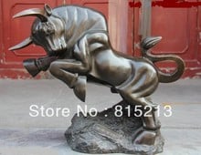 bi00179 Art Copper Bronze Fengshui Lucky made Lucky Wall Street wealth Bull OX Statue 2024 - buy cheap