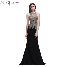 Robe De Soiree 2019 Black Plus Size Evening Dresses Elegant Mermaid Sleeveless Beading Long Formal Applique Wedding Party Gowns 2024 - buy cheap