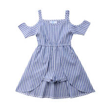 Toddler Kids Baby Girl Striped Off Shoulder Tutu Dress Baby Girls Princess Summer Sunsuit Loose Mini Dresses Sundress Vestidos 2024 - buy cheap
