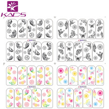 LARGE BOP212-215/Set (4sheet IN 1)Water decal Nail Sticker colorful butterfly design nail sticker Forb nail art water decals 2024 - buy cheap