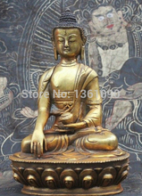 Xd 00197 Тибетский Буддизм Бронзовый Шакьямуни Амитабха Будда статуя Шакьямуни 2024 - купить недорого