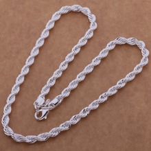 925 sterling silver Necklace, 925 silver fashion jewelry  Double weave /dczaluga bqnakhua AN622 2024 - buy cheap