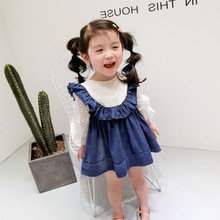 Vestido de princesa infantil feminino, vestido de renda fofo para meninas de 2 a 7 anos de idade, primavera 2019 2024 - compre barato