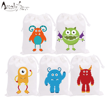 Monsters Theme Party Bags Candy Bags Gift Bags tiny cute Monster Decorations Baby Shower Event Birthday Party Container Supplies 2024 - buy cheap