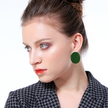 ZWPON 2019 Trendy Green Enamel Curve Round Stud Earrings for Women Copper Geometric  Circle Disc Earrings Jewelry Wholesale 2024 - buy cheap