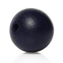Wood Spacer Beads Round Navy blue About 10mm( 3/8") Dia, Hole: Approx 2.2mm-3mm, 40 PCs 2024 - buy cheap