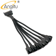 Angitu 12V SATA к вентилятору 3-контактный 4-контактный кабель адаптера питания-6 каналов 2024 - купить недорого