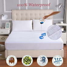 Iroyal x cm protetor de colchão de algodão felpudo, lençol com elástico, impermeável, capa para cama de espuma, cobertura acolchoada, protetor de cama 2024 - compre barato