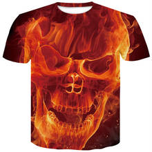 2018 Hot sale New Mens Summer Skull flame Print Men Short Sleeve T-shirt 3D T Shirt Casual Breathable T-shirt Fitness T-shirt 2024 - buy cheap